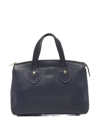 Pre-owned Furla Medium Leather Tote Bag In Blue