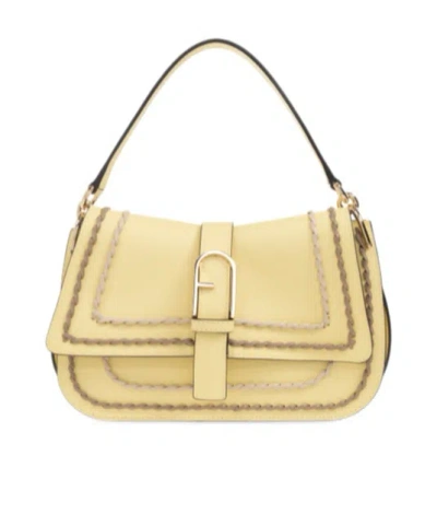 Furla Medium Logo Shoulder Bag In Yellow
