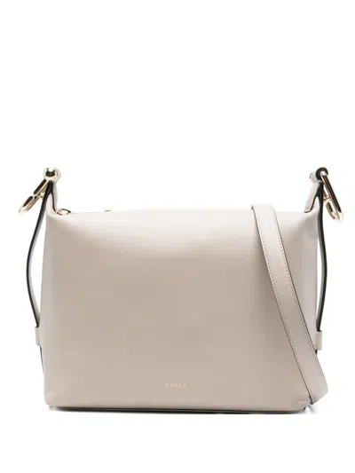 Furla Medium Nuvola Leather Shoulder Bag In Neutral