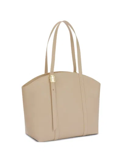 Furla Medium Planeta Leather Tote Bag In Neutral