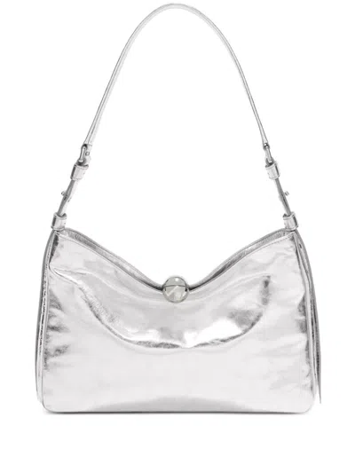 Furla Medium Sfera Soft Shoulder Bag In Silber