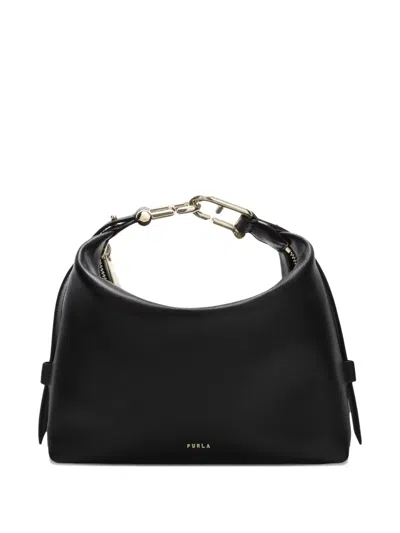 Furla Medium Tonie Leather Shoulder Bag In Black