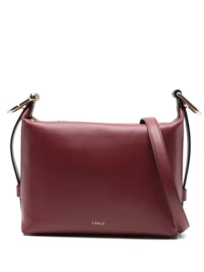 Furla Ring-detail Leather Backpack In Red