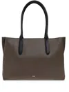 Furla Leather Tote Bag In S Mogany Black Brown