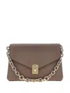 Furla Adjustable Chain Strap Shoulder Bag With Gold-tone Hardware In Braun