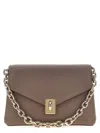 Furla Adjustable Chain Strap Shoulder Bag With Gold-tone Hardware In Gray