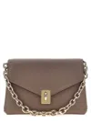 Furla Adjustable Chain Strap Shoulder Bag With Gold-tone Hardware In Gray