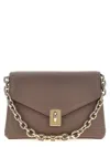 Furla Adjustable Chain Strap Shoulder Bag With Gold-tone Hardware In Gray
