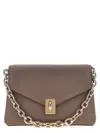 Furla Adjustable Chain Strap Shoulder Bag With Gold-tone Hardware In Gray