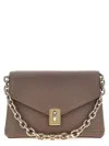 Furla Adjustable Chain Strap Shoulder Bag With Gold-tone Hardware In Gray
