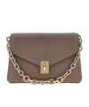Furla Adjustable Chain Strap Shoulder Bag With Gold-tone Hardware In Gray