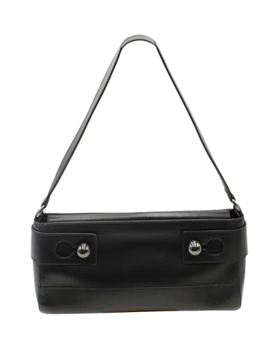 Furla Metal Embellished Shoulder Bag In Black Leather