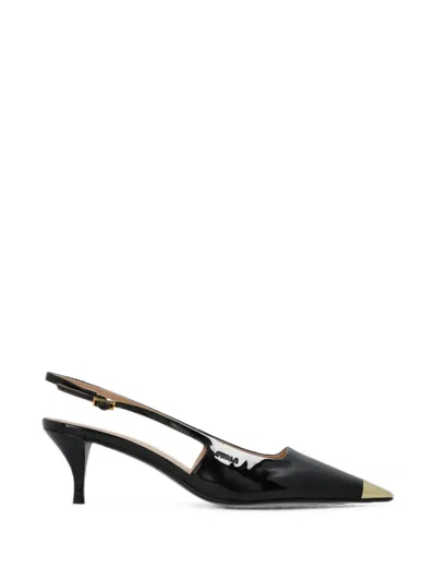 Furla Metal-cap-toe Slingback Pumps In Black