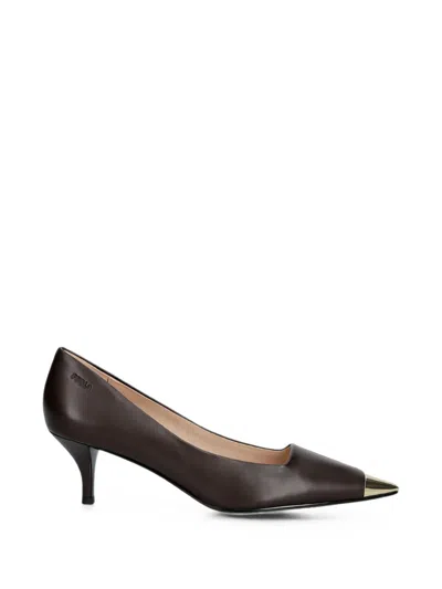 Furla Metal-tip Leather Pumps In Brown