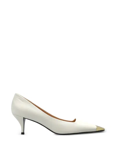 Furla Metal-toe Leather Pumps In White