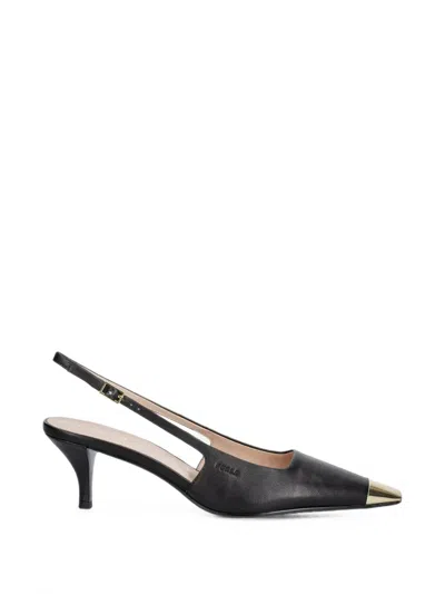 Furla Metal-toe-cap Slingback Pumps In Black