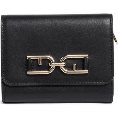 Furla Meti Leather Trifold Wallet In Nero