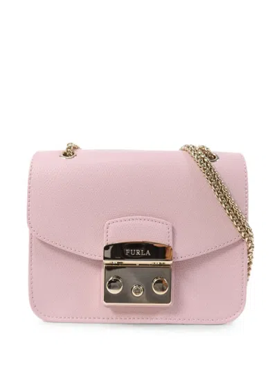 Pre-owned Furla Metropolis Chain Shoulder Bag In Pink