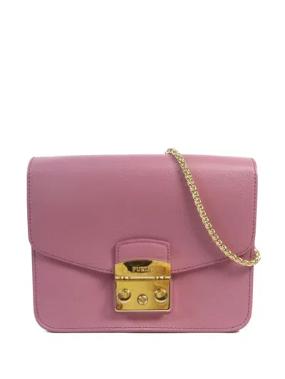 Pre-owned Furla Metropolis Chain-strap Cross Body Bag In Pink
