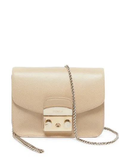 Pre-owned Furla Metropolis Cross Body Bag In Neutral