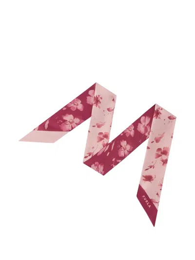 Furla Metropolis Floral-print Scarf In Pink