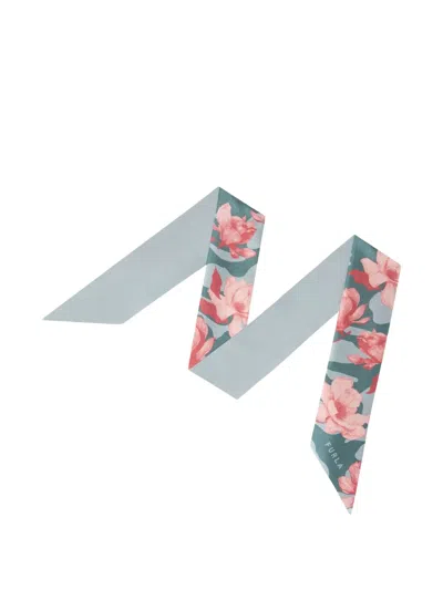 Furla Metropolis Floral-print Scarf In Purple