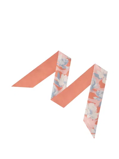 Furla Metropolis Floral-print Scarf In White