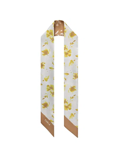 Furla Metropolis Floral-print Silk Bandeau In White