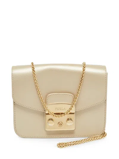 Pre-owned Furla Metropolis Leather Cross Body Bag In Neutral