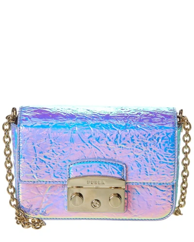 Furla Metropolis Mini Crossbody In Silver