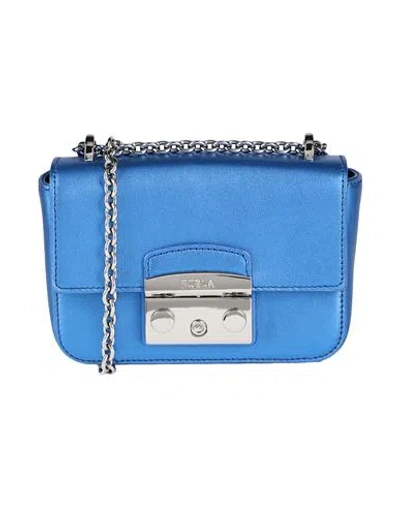 Furla Metropolis Mini Crossbody Woman Cross-body Bag Blue Size - Leather