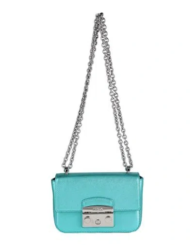 Furla Metropolis Mini Crossbody Woman Cross-body Bag Turquoise Size - Leather In Blue