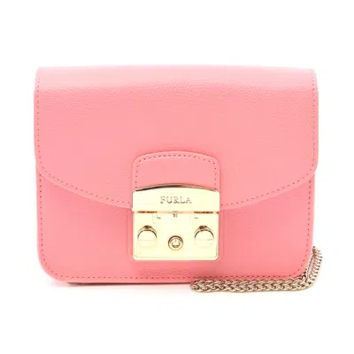 Furla Metropolis Mini Leather Shoulder Bag In Pink