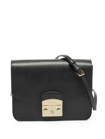 Pre-owned Furla Metropolis Shoulder Bag In Black