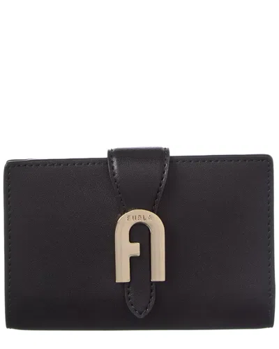 Furla Miasofia Leather Wallet In Black