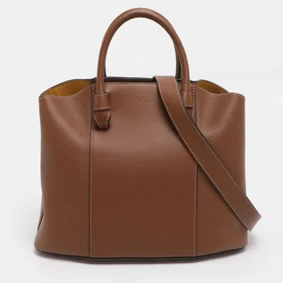 Pre-owned Furla Miastell Brown Leather Tote