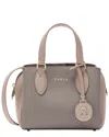 Furla Minerva Leather Mini Bag In Gray