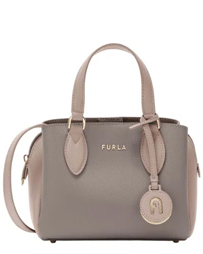 Furla Minerva Leather Mini Bag In Gray