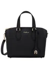 Furla Minerva Leather Satchel In Black