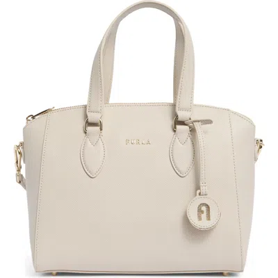 Furla Minerva Leather Satchel In Gray