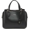 Furla Minerva Leather Satchel In Nero