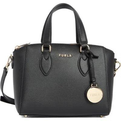 Furla Minerva Mini Satchel Tote Bag In Black