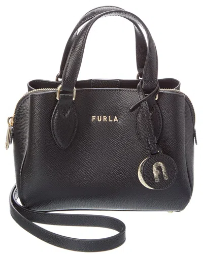 Furla Minerva Xl Leather Mini Leather Tote In Black