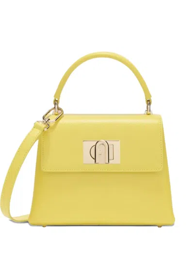 Furla Mini 1927 Arch Closure Leather Tote Bag In Yellow