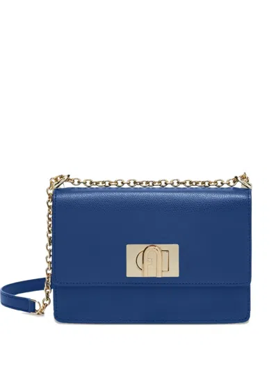 Furla Mini 1927 Arch Leather Crossbody Bag In Blue