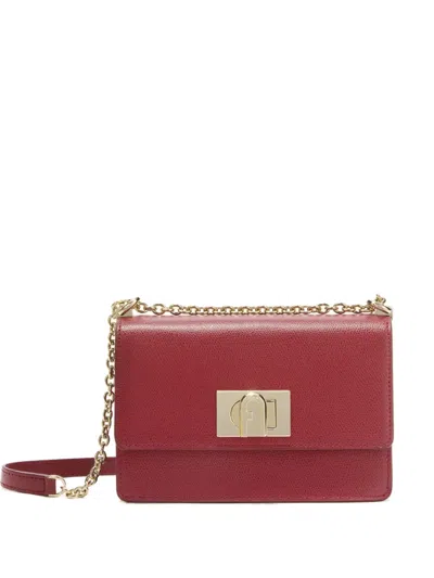 Furla Mini 1927 Arch-logo Grained Crossbody Bag In Red
