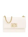 Furla Cream Foldover Top Bag With Twist-lock Closure In White