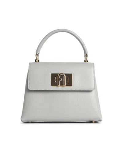 Furla Mini '1927' Crystal Leather Handbag In Gray