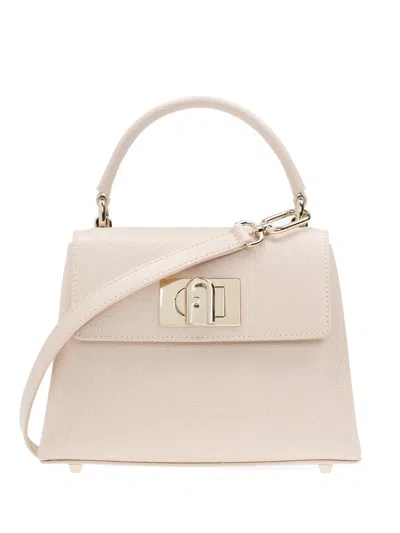 Furla Mini 1927 Grained Leather Tote Bag In Neutral