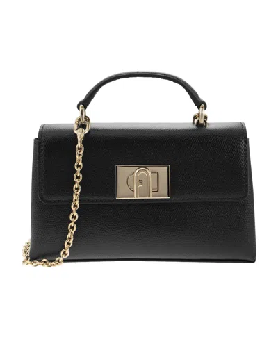 Furla Mini 1927 Leather Tote Bag In Black